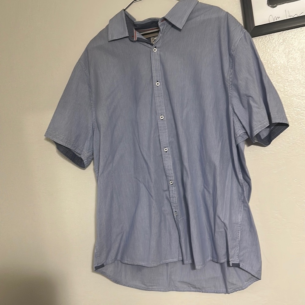 Blue button up short sleeve